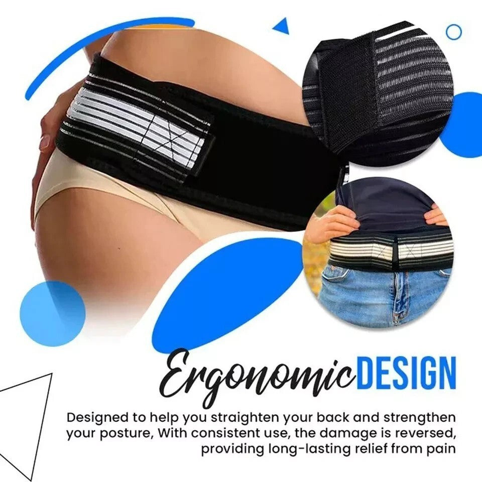 Sacroiliac SI Joint Hip Belt Pelvic Lower Back Support Belt for Women & Men UK