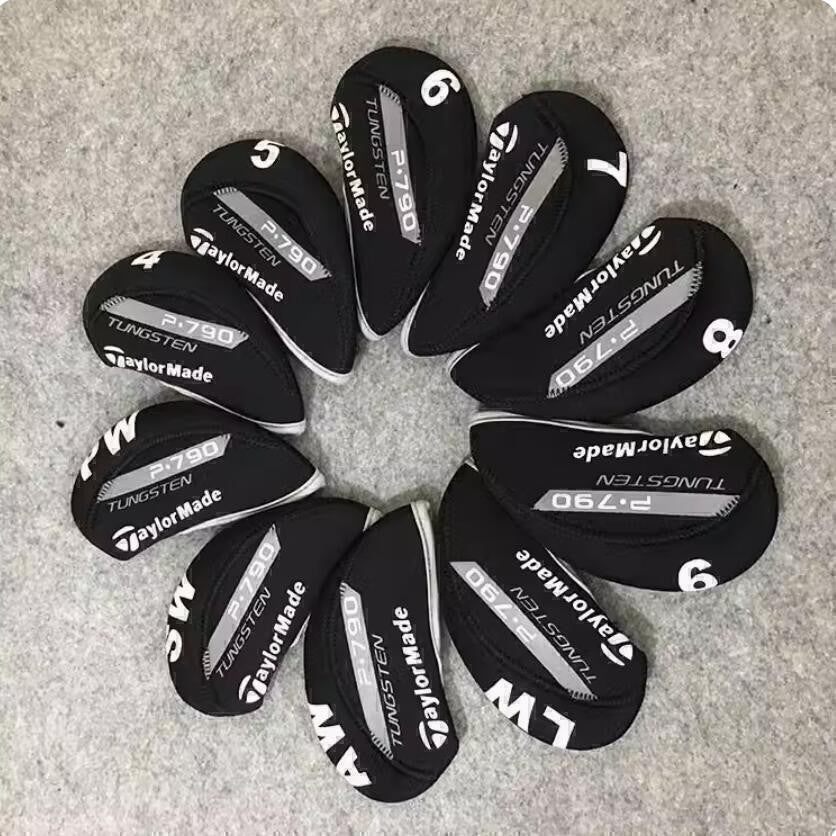 10PCS Golf Iron Covers Headcover for TaylorMade P790 Neoprene Black