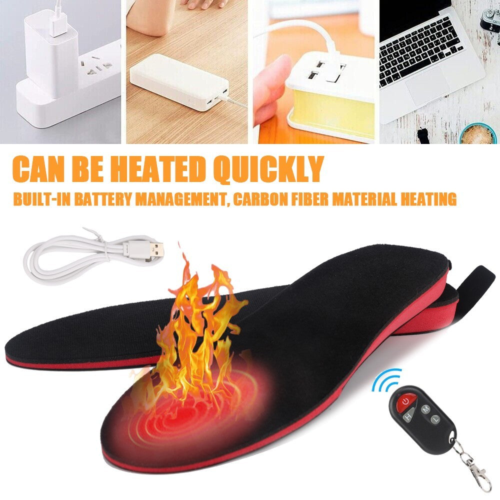 Heated Insoles Rechargeable Electric Heated Shoes Insoles with Remote Control