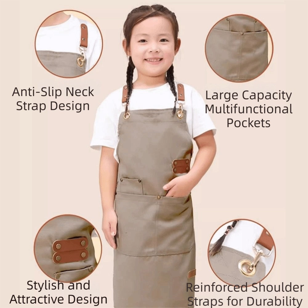 Lightweight Kids Cooking Apron Minimalist Kids Chef Costume  Household Use