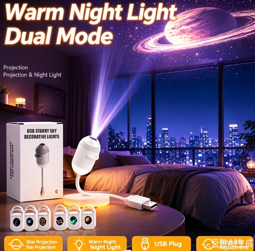 Upgraded Plug and Play Hd Star Projector,Hd Smart Dynamic 2D Holographic Light