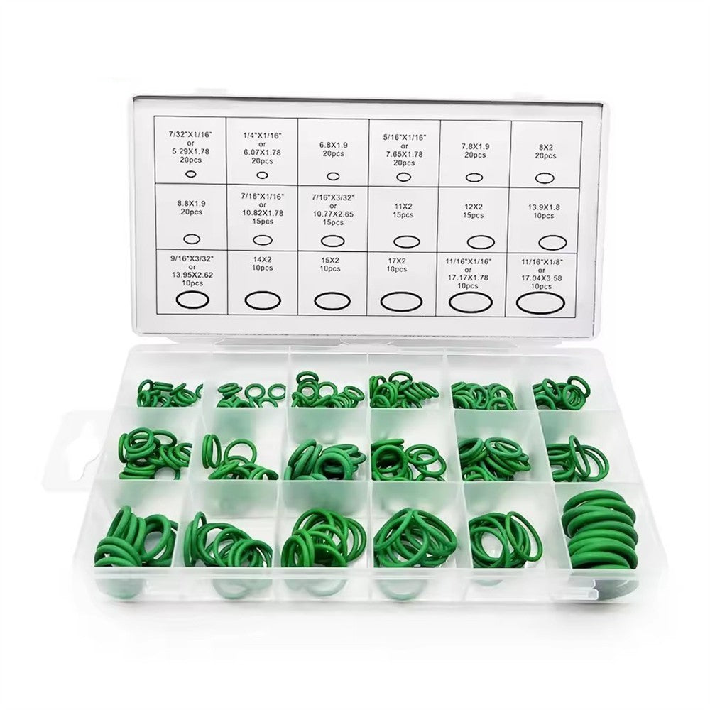 270Pcs Air Conditioning Rubber O Ring Seal Assortment Kit Green Air Con 18 Sizes