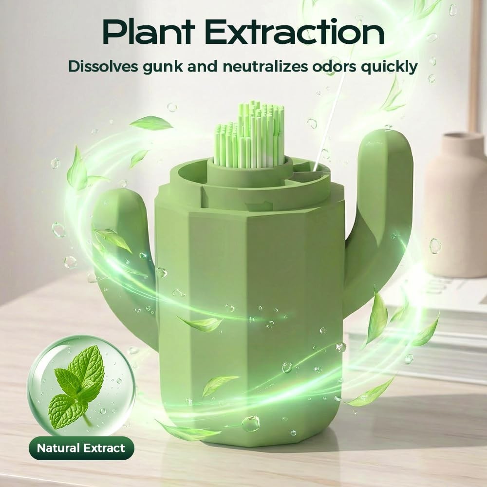 Ear Piercing Cleaner Floss with Cactus Storage Case,Disposable Ear Hole Cleaner