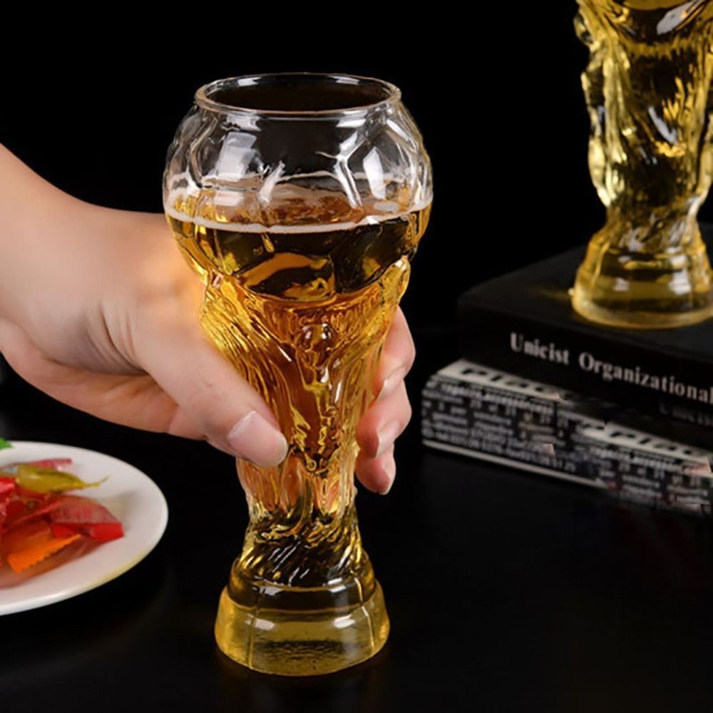 Football Trophy Beer Glass Cup 450 World Cup Shape Pint Bar Drinking Mug
