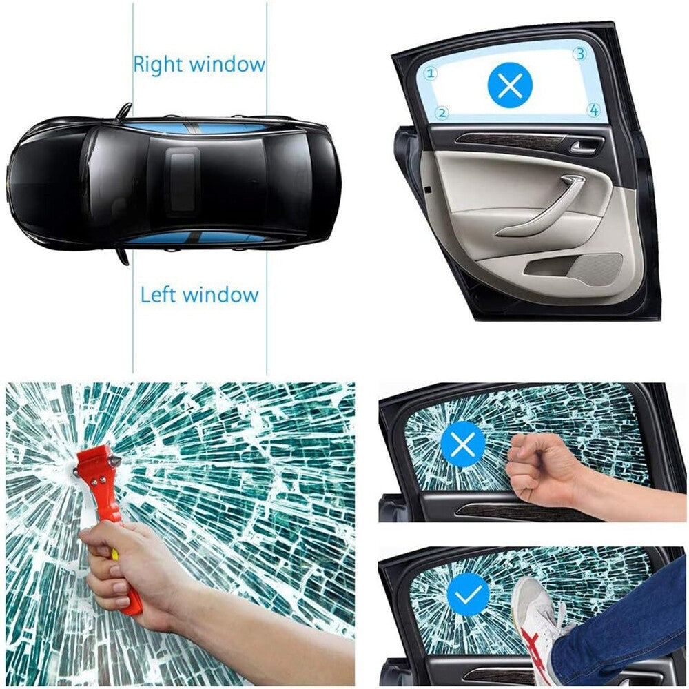 4PC Emergency Car Safety Escape Hammer SeatBelt Cutter Tool Window Glass Breaker