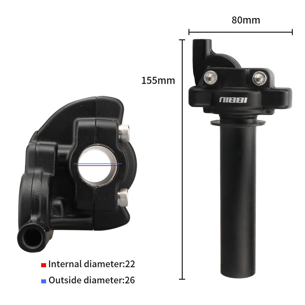 NIBBI 7/8'' Black Quick Action Throttle Twist Grip For Motorcycle Pit Dirt Bike