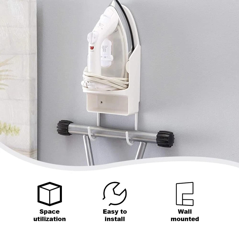 Wall & Door Mount Ironing Board Holder Cupboard Storage Hanger Rack Black/White