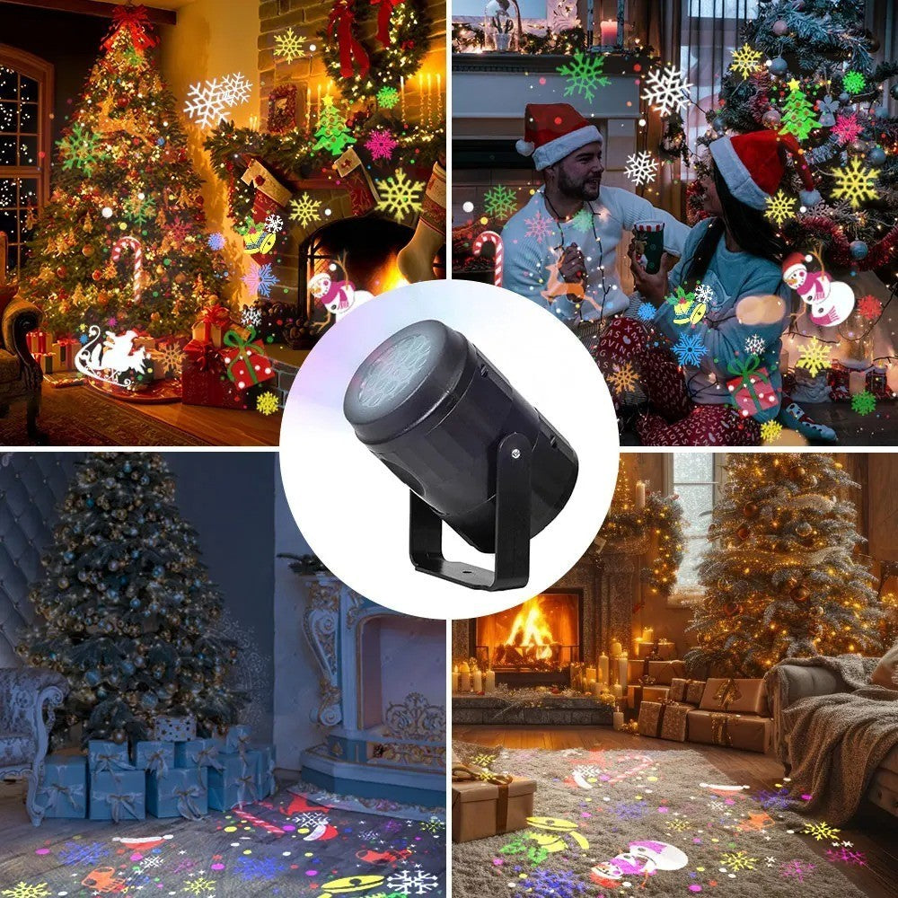 1pc Snowflake Christmas Laser Projector Light 16 Patterns LED Xmas Decor