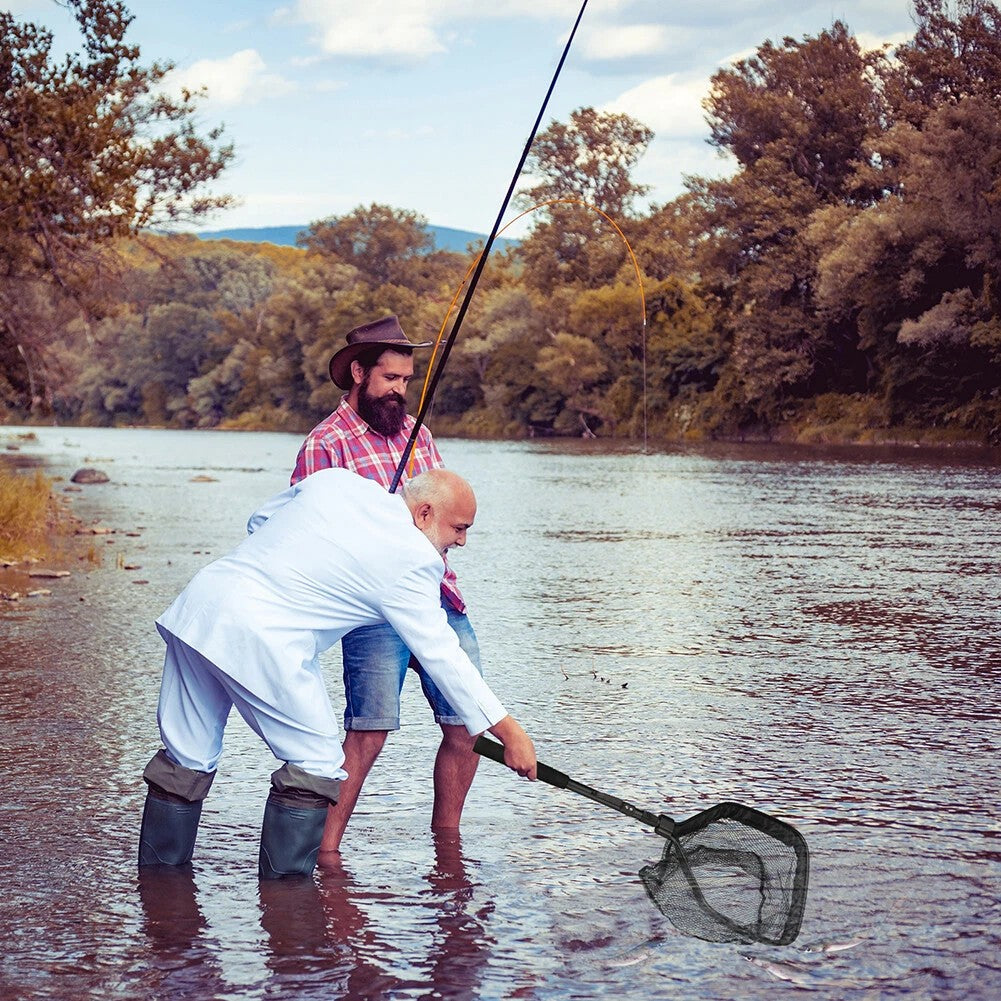 2pcs Rubber Coated Landing Net Telescopic Foldable Floating Fishing Net Trout