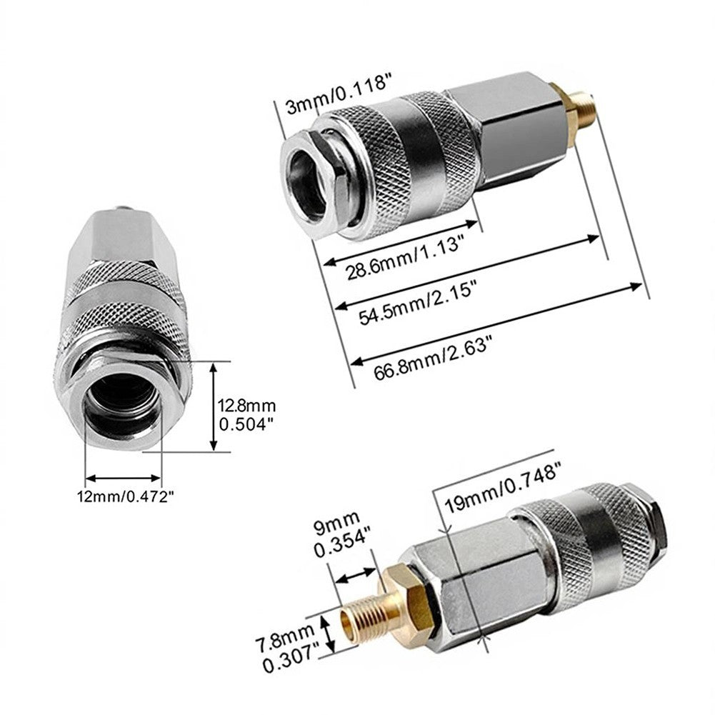 2pcs Lightweight Steel Tyre Valve Adapter 3-in-1 for Portable Inflators