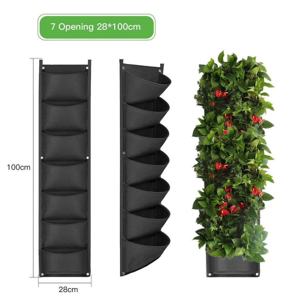 Vertical Garden Planters Bag Hanging Garden Wall Plant Grow Bag 7 Pockets PN
