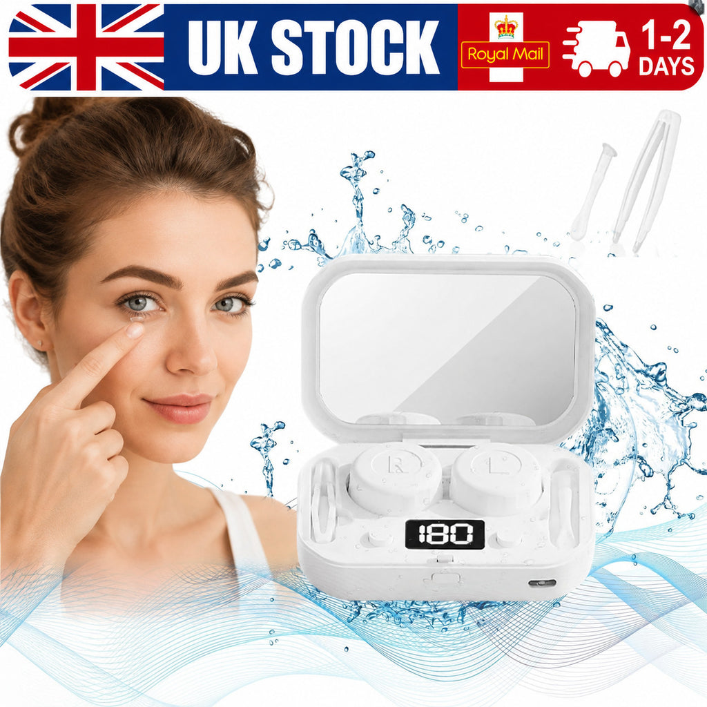 Rechargeable Ultrasonic Contact Lens Auto Cleaner Care Case USB Cleaning Machine