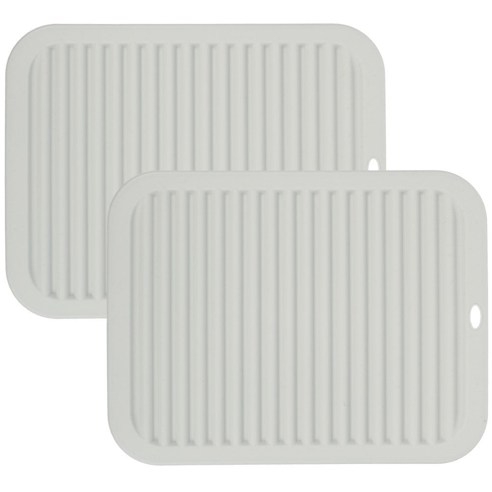 2 Pcs Heat Resistant Silicone Mat Kitchen Drying Dish for Counter
