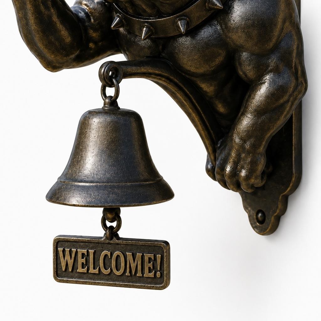 Funny Bulldog Doorbell Bulldog Design Rustic Cast Iron Doorbell Door Ring Decor