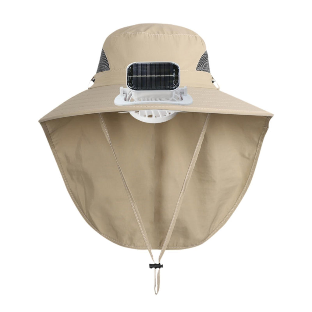 Kids Wide Brim Hat with Solar Fan Sunscreen Cooling Hat for Boys Girls