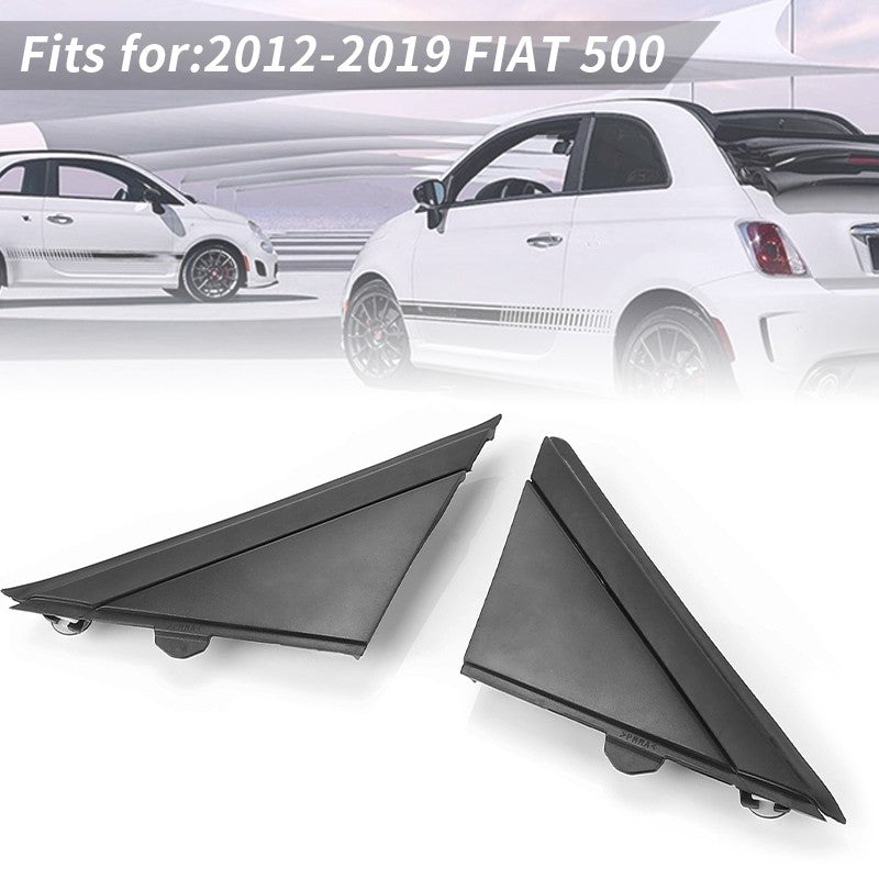 Left+Right Door Side Mirror Quarter Triangle Cover Trim For Fiat 500 2008-2019