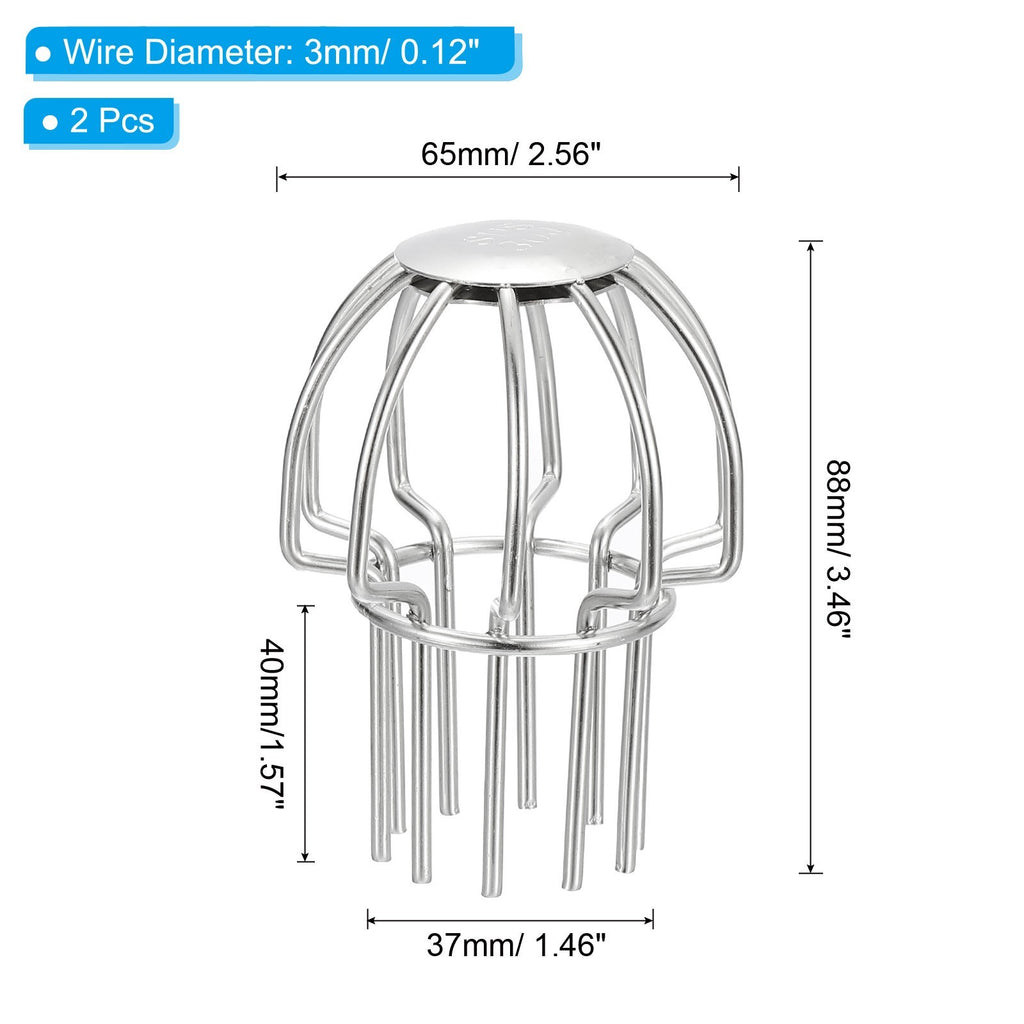 Gutter Guard 2 Inch, 2pcs 304 Stainless Steel Down Pipe Filter
