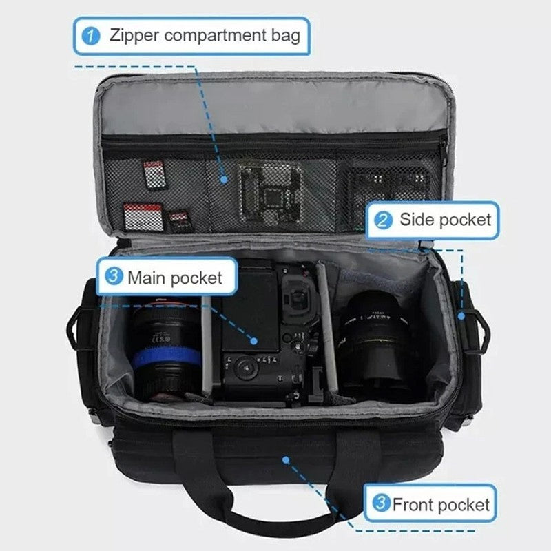Extra Large Digital Camera Shoulder Bag Waterproof Travel Carry Case for DSLR UK