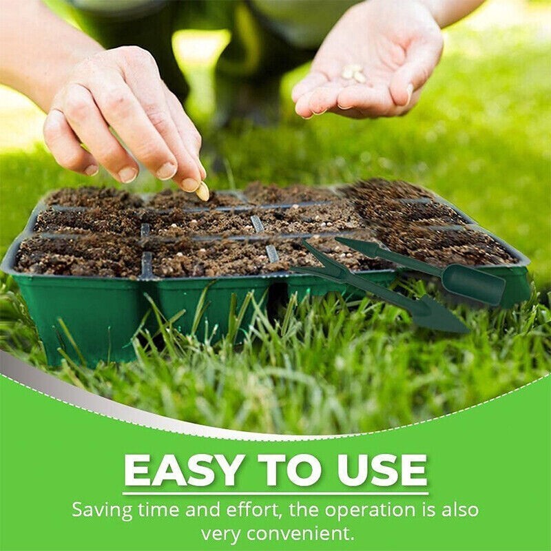 6pcs 12 Cells Seedling Tray Propagator Growing Thicken Seedling Heightened Lids