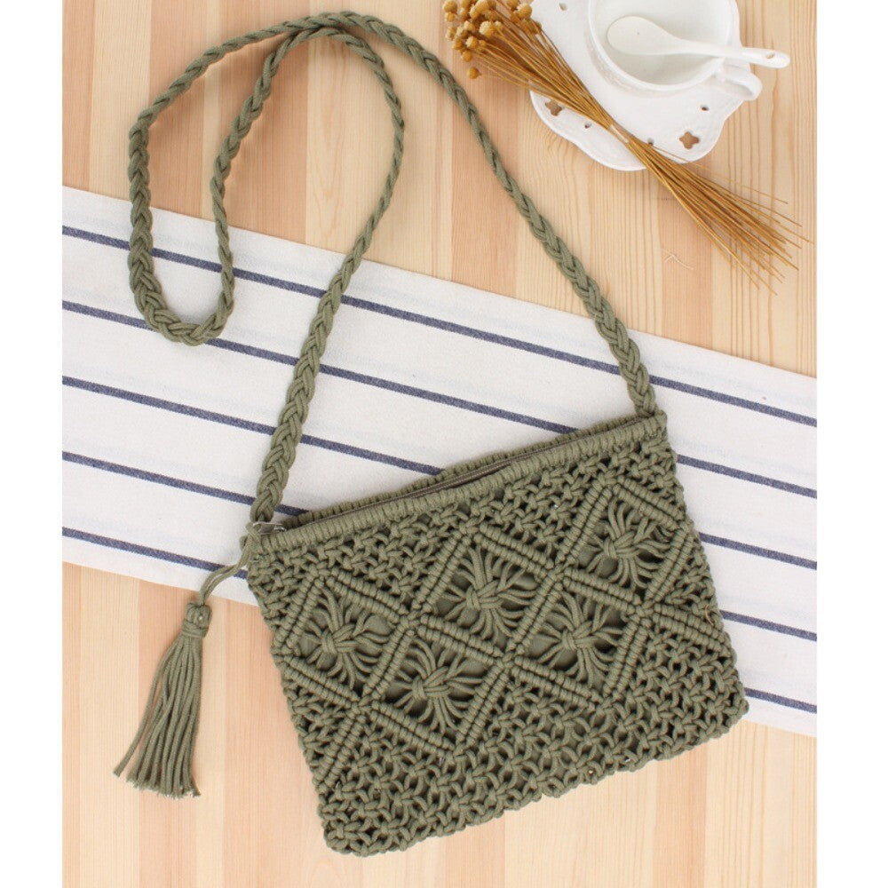 Straw Purse Summer Straw Beach Bag Crossbody Handbag Woven Bag Crochet Purses