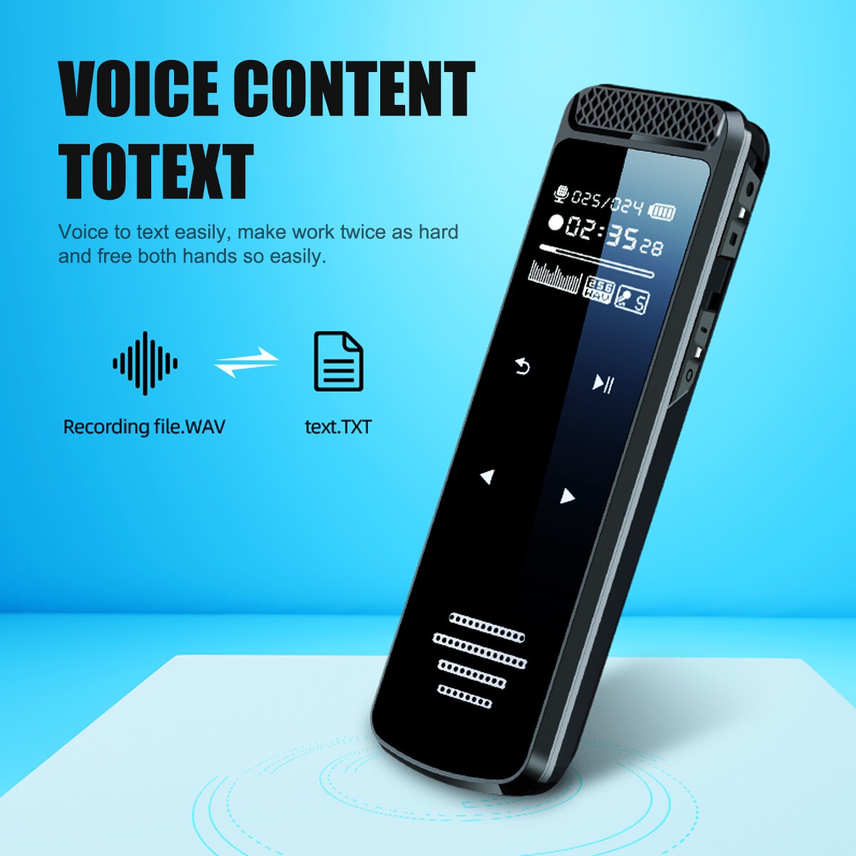 Portable Digital Voice Activated Dictaphone Audio Sound Recorder MP3 Player UK