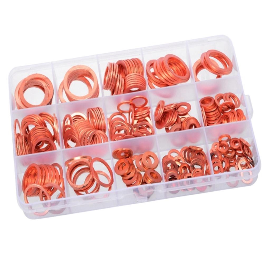 280x 12 Size Assorted Solid Crush Copper Washer Sump Plug Banjo Bolt