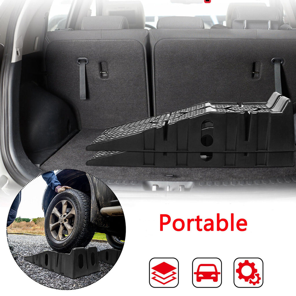 2pcs Heavy Duty 5 Ton 2.5+2.5 Ton Plastic Car Ramp Lifting Ramps 33cm Extra Wide