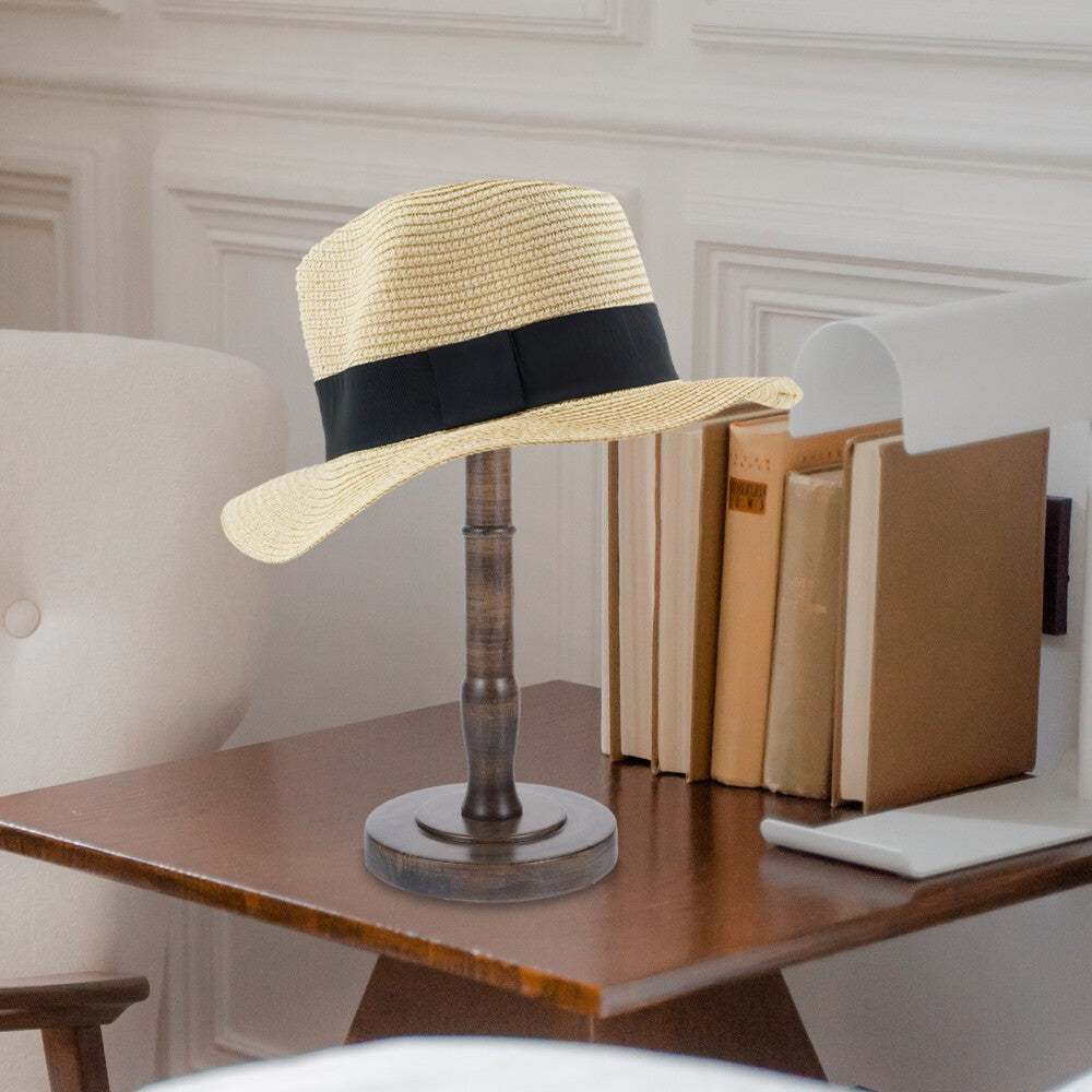 Wooden Hat Display Stand Coffee Color Hat Rack Stand Cap Organizer Hat Holder