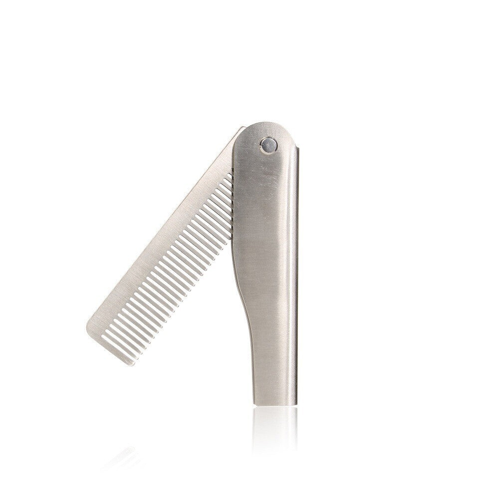 Folding Pocket Beard Combs Portable Steel Combs Hair Styling Comb Pocket Comb
