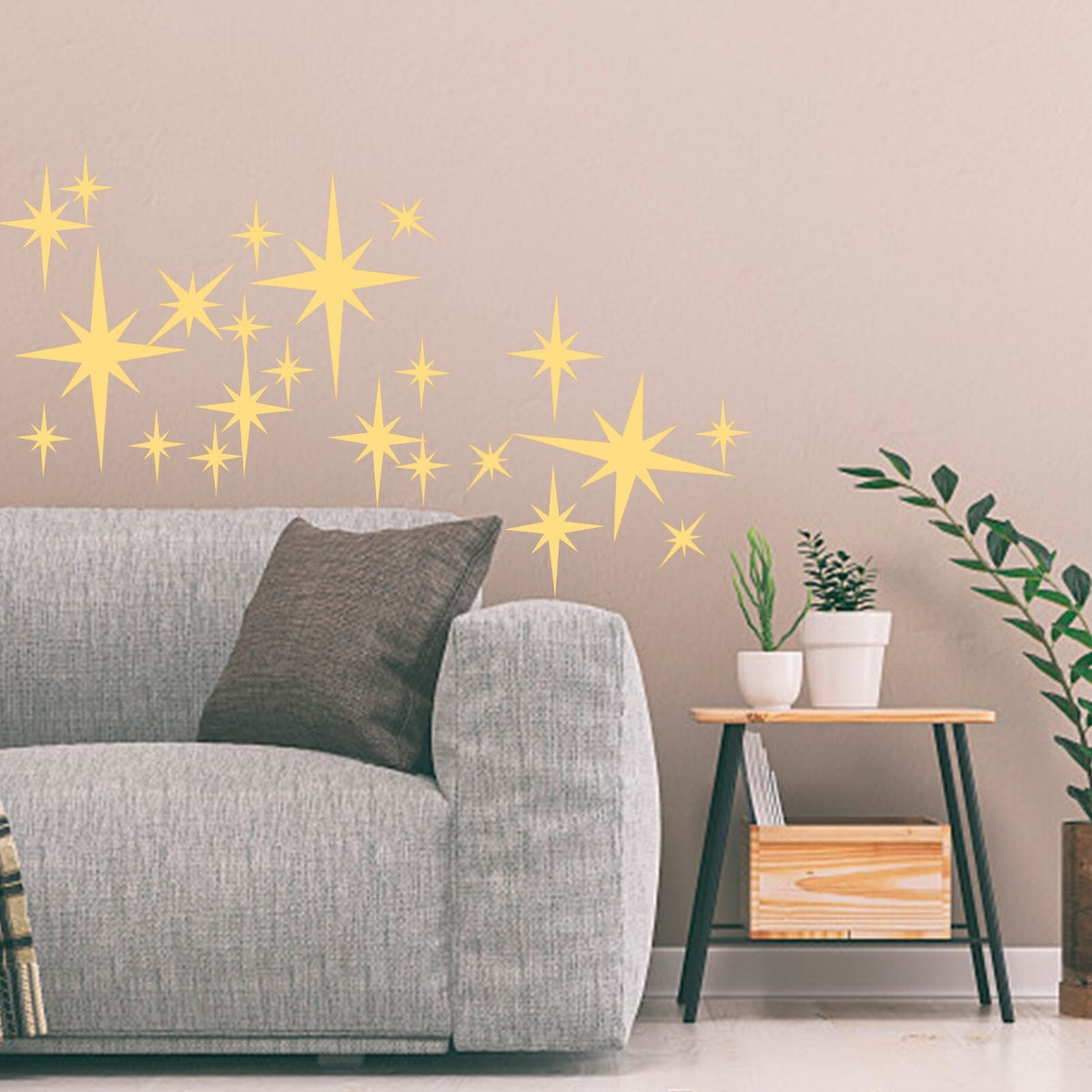 42Pcs Removable Star Wall Stickers Acrylic Mirror Stylish Design Multicolor