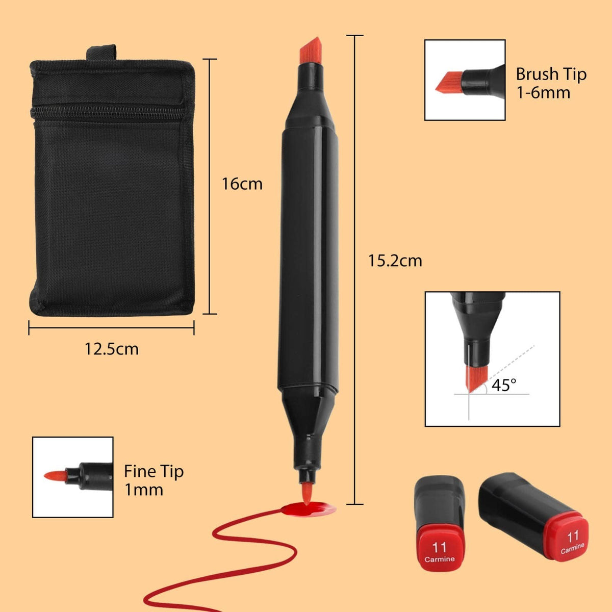 80PCS Dual Tip Alcohol Pens, Colour Markers for Sketching Graphic Art Painting