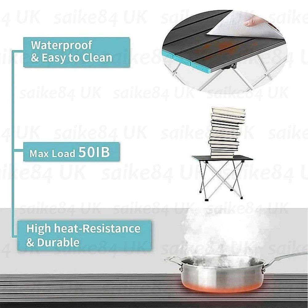 Portable Folding Aluminium Camping Table Outdoor Picnic BBQ Desk With Carry Bag