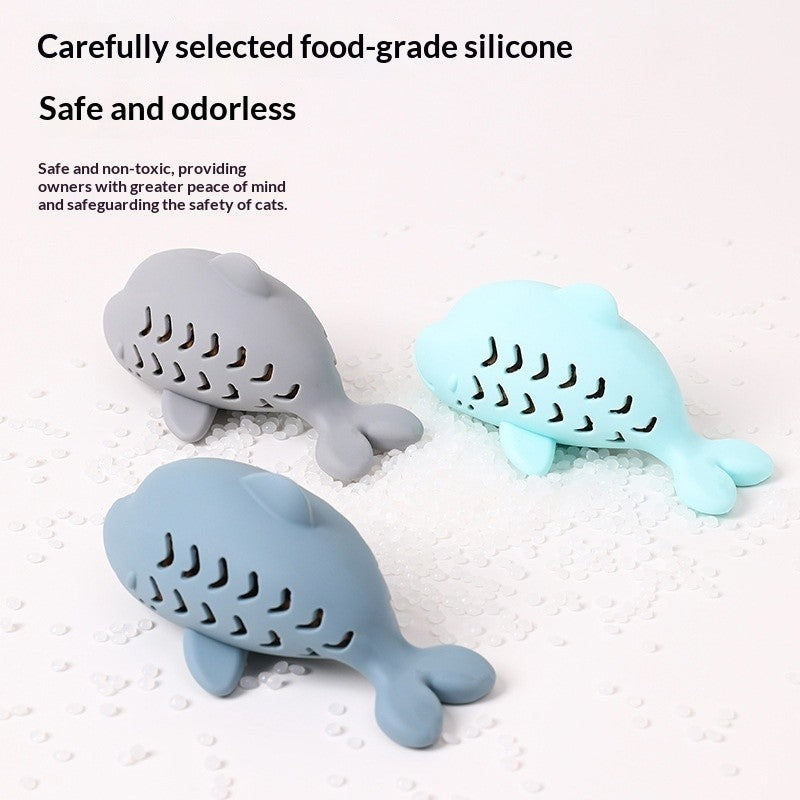 Cat Food-dispensing Bite-resistant Silicone Toy In The Shape Of A Cute...