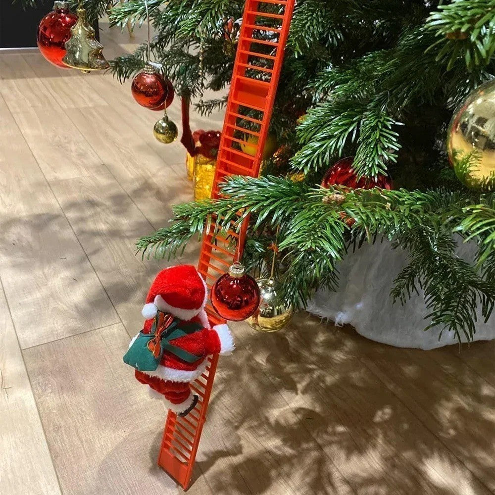 🎄 Electric Climbing Ladder Santa Claus with Music – Animated Christmas Ornament