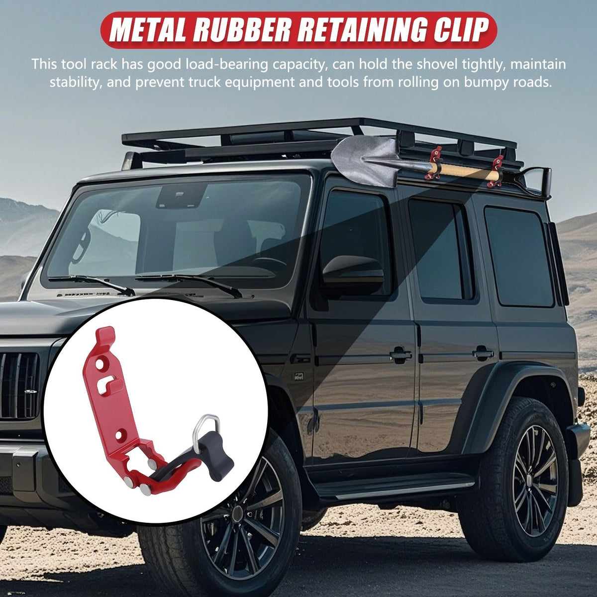 2Pcs 17-40mm Quick Release Axe Shovel Holder Roof Rack Vehicle Wall Mount Clamp