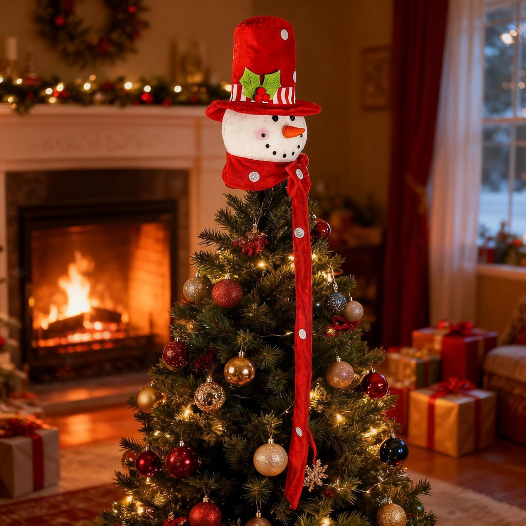 Christmas Tree Topper Snowman Hugger Snowman Tree Topper Xmas Tree Top Hat for