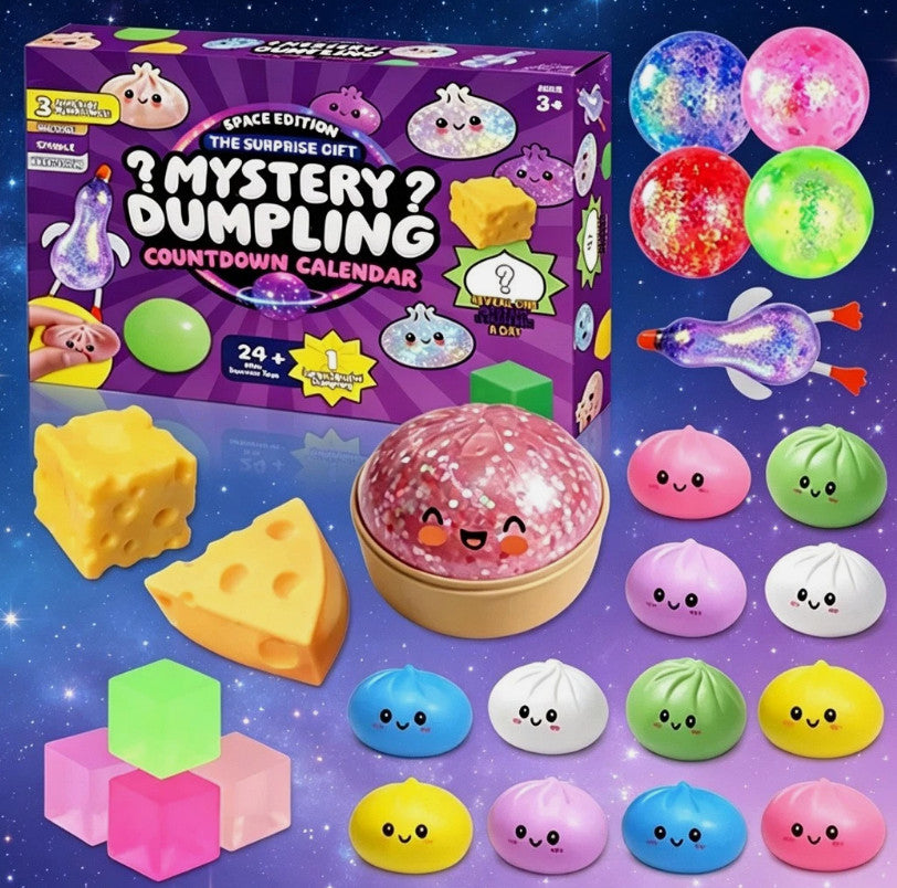 24X Mystery Dumpling Blind Box Advent Calendar Squishy Bao Bun Stress Relief Toy