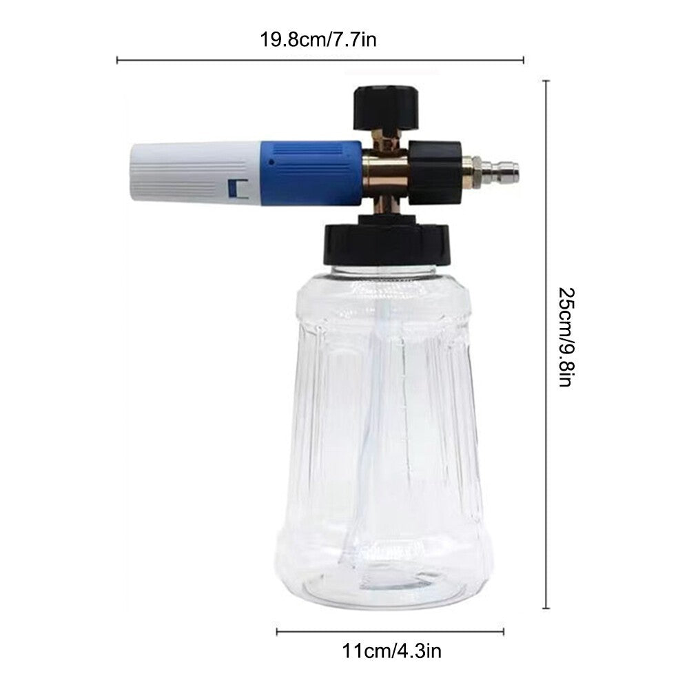 1/4 Quick Release Snow-Foam Lance Pressure Washer Gun Soap Cannon Bottle 1000ML