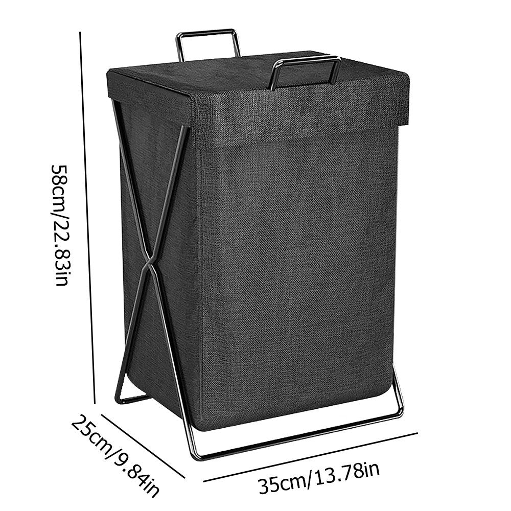 1X Laundry Basket Dirty Washing Wash For Clothes Bin Foldable Storage Bag W/ Lid