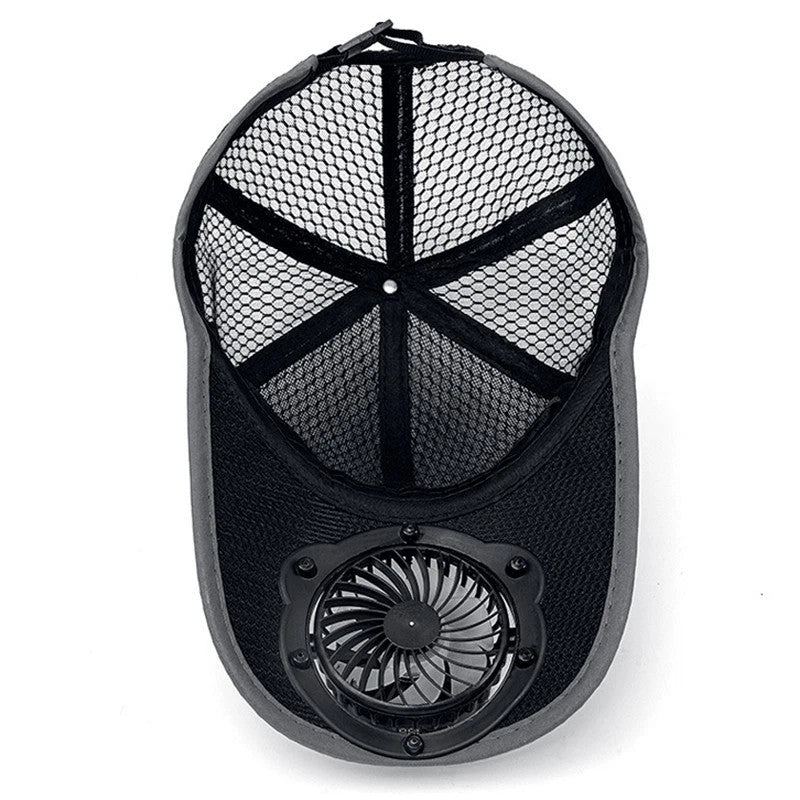 2026 New Solar Rechargeable Peak Cap, USB & Solar Powered Fan Hat,Baseball Cap