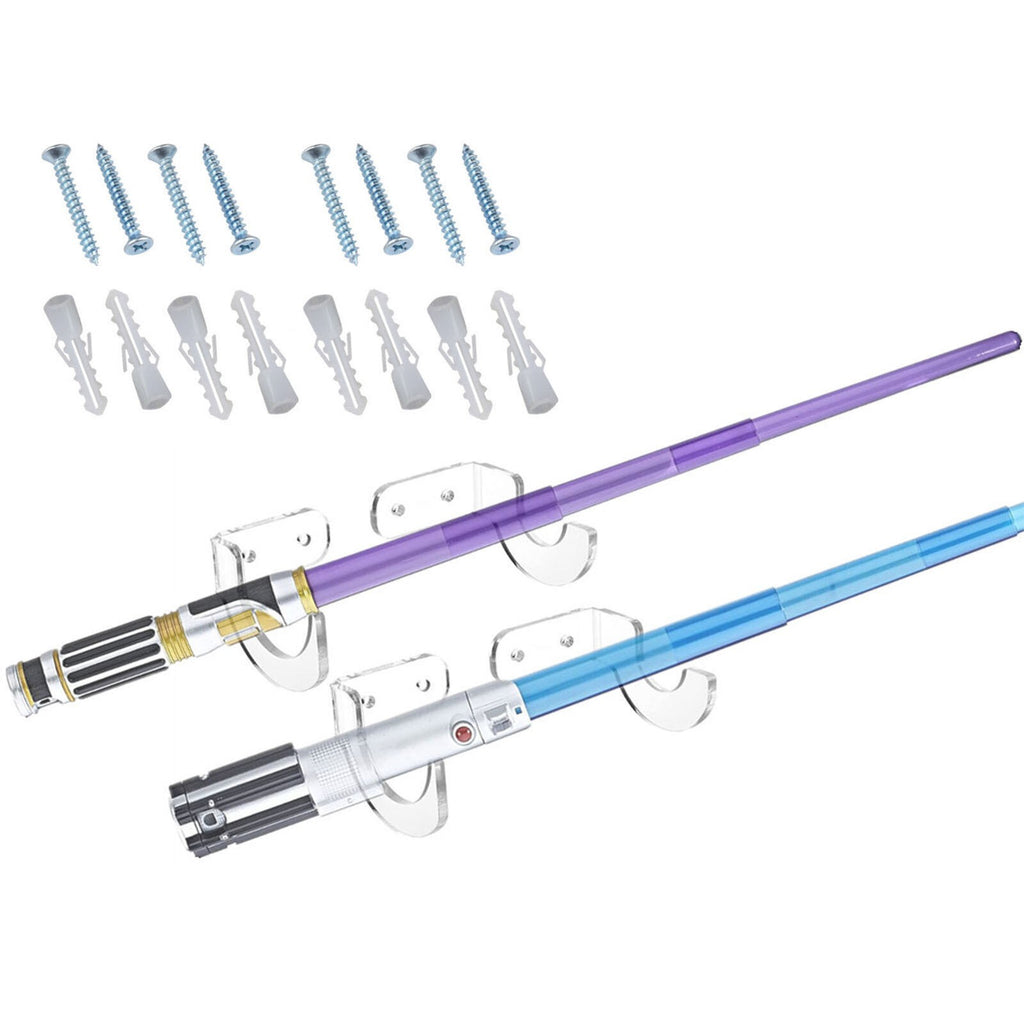 Transparent Acrylic Wall Mount Rack For Lightsaber 2 Pair Display Holder