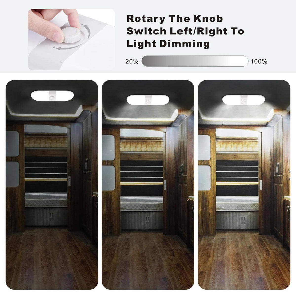 For RV truck12V dimmable ceiling light with switch caravan Motorhome lamps LED