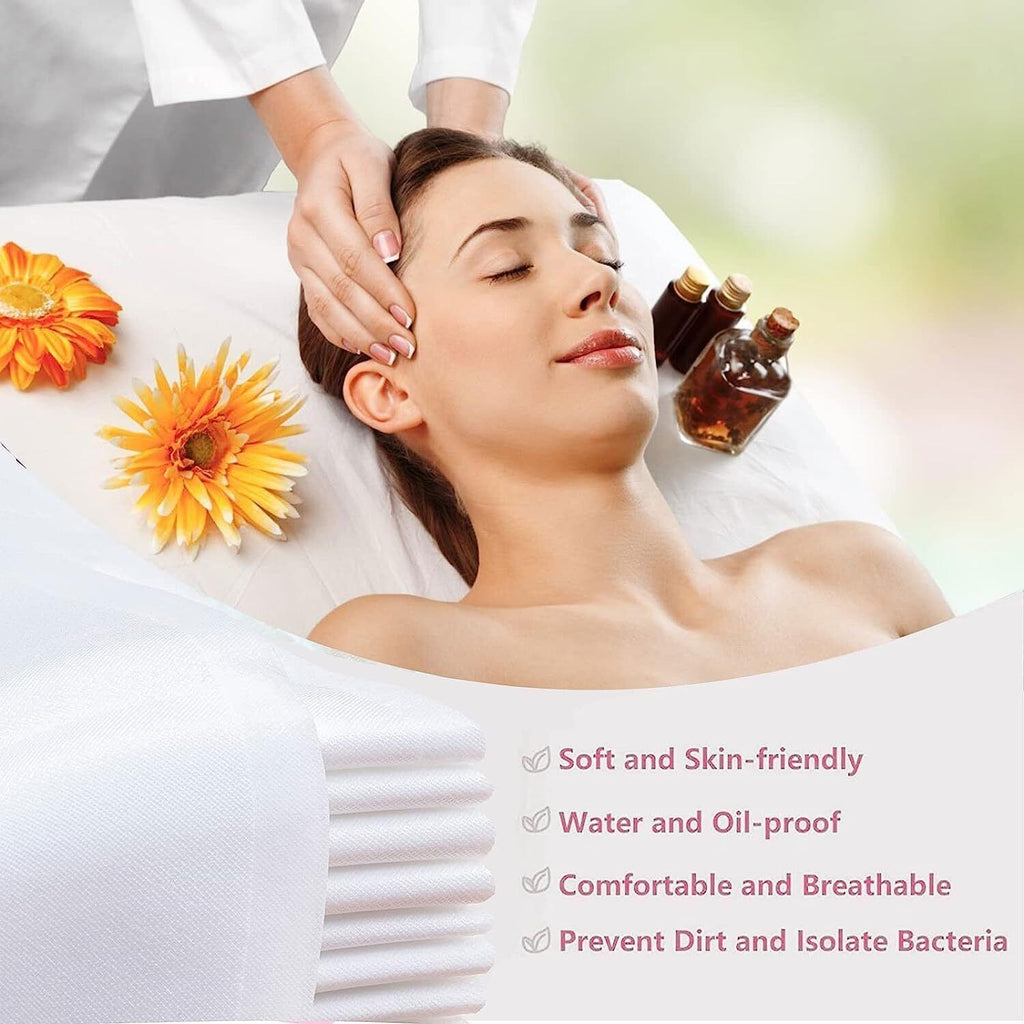 100Pcs Non-woven White Disposable Spa Massage Table Sheet Salon Beauty Bed Cover