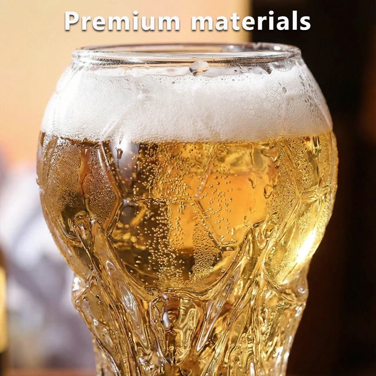 450/600/800ml Football Trophy Beer Glass Cup World Cup Shape Drinking Mug Clear