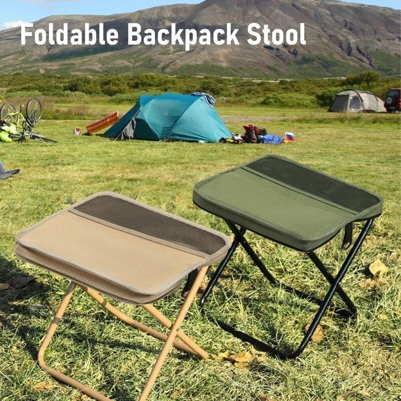 2 in 1 of Foldable Backpacking Stools Portable Mini Outdoor Camping Seat Fishing