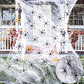 Spider Web With 10pcs Spiders Halloween Decoration Stretchy Cobweb Props