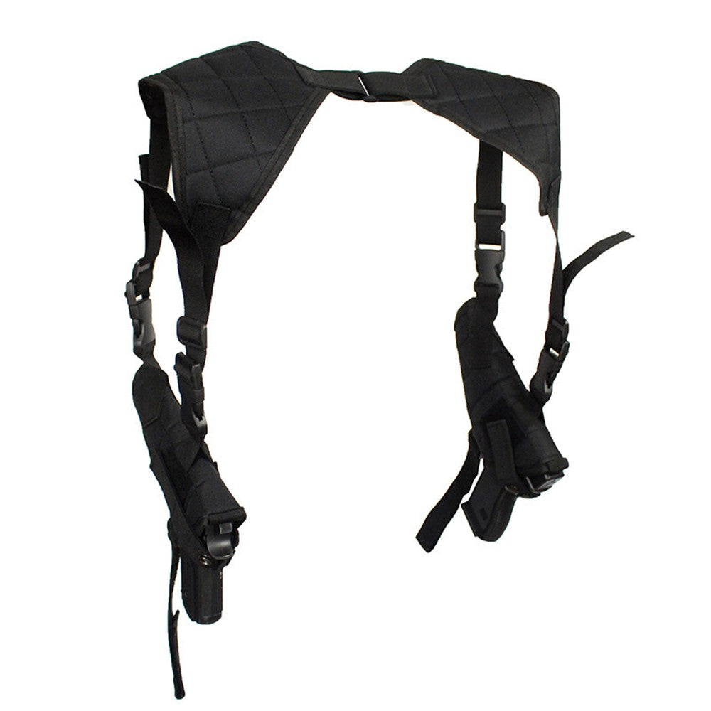 Tactical hand gun shoulder holster black under arm double soft pistol holster@