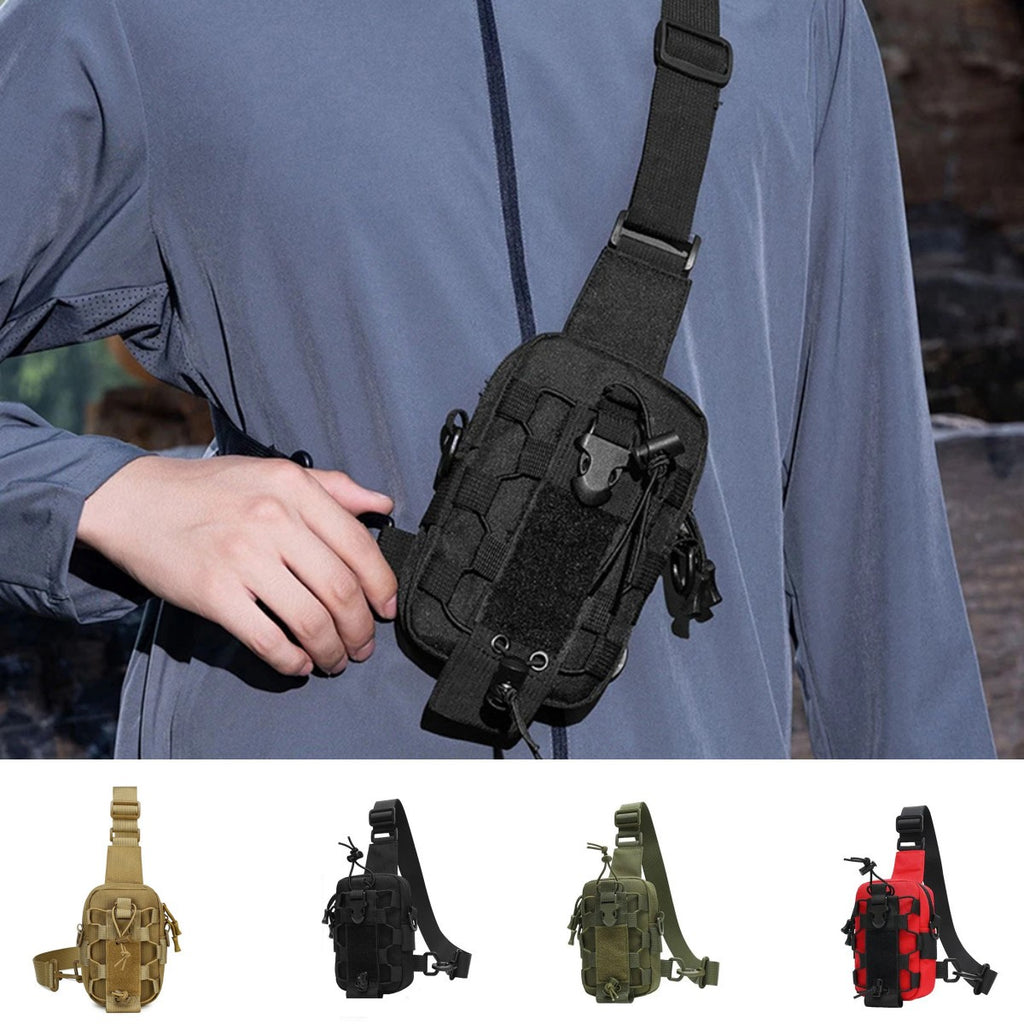 Tactical Sling Chest Bag Water Bottle Pouch Phone Shoulder Backpack for Outdoor