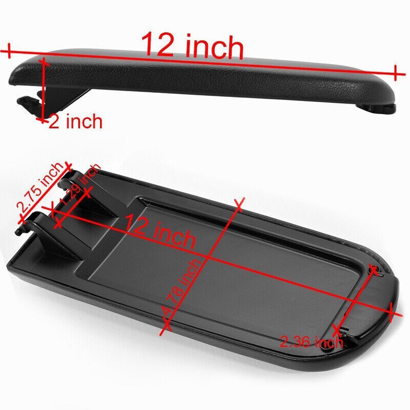 Black Leather Armrest Center Console Arm Rest Cover for VW Golf MK4 99-04 NEW 1X