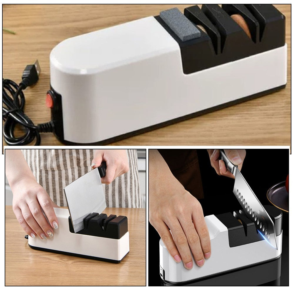 5in1 Electric Knife Sharpener System with Straight Blade Diamond Knife Sharpener